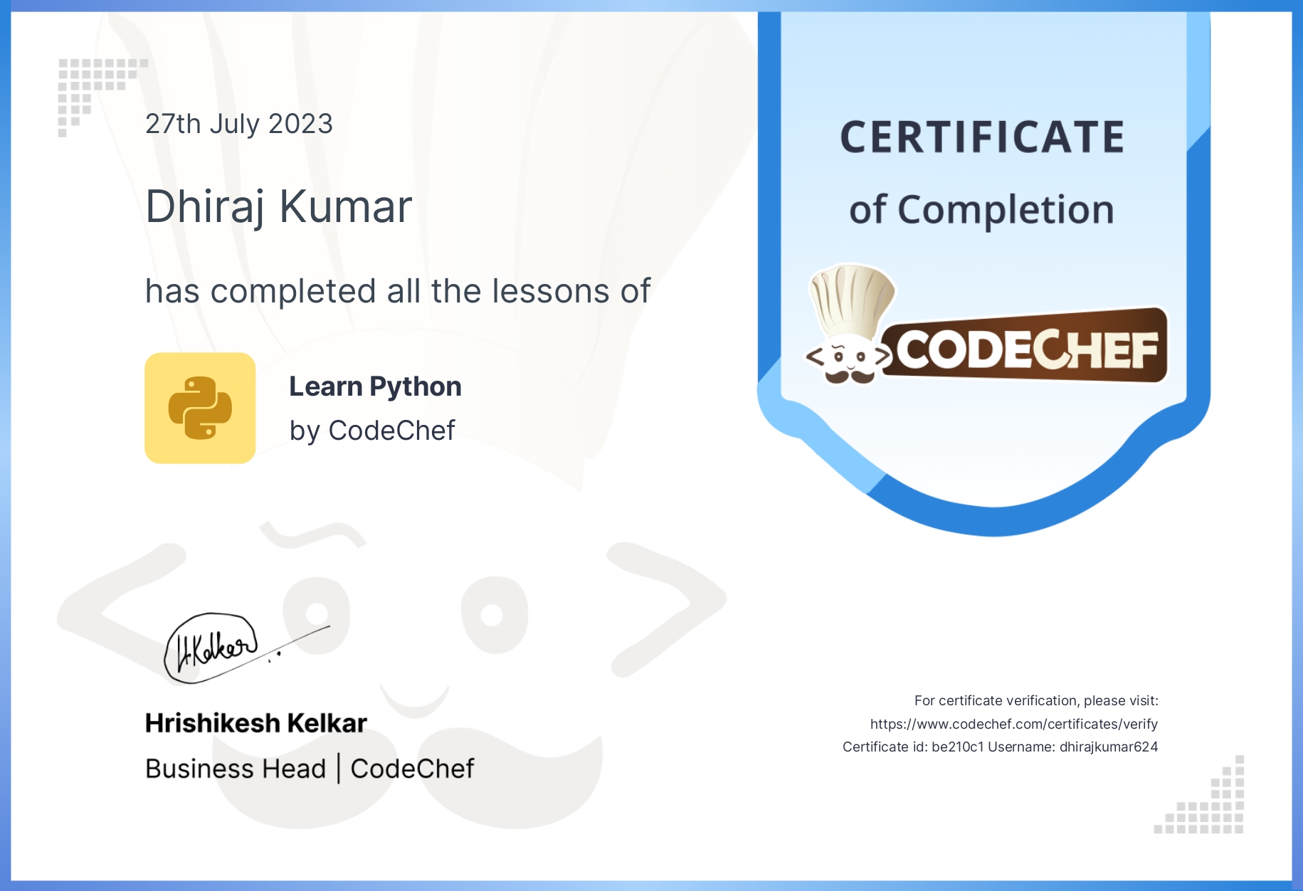 Certification 16